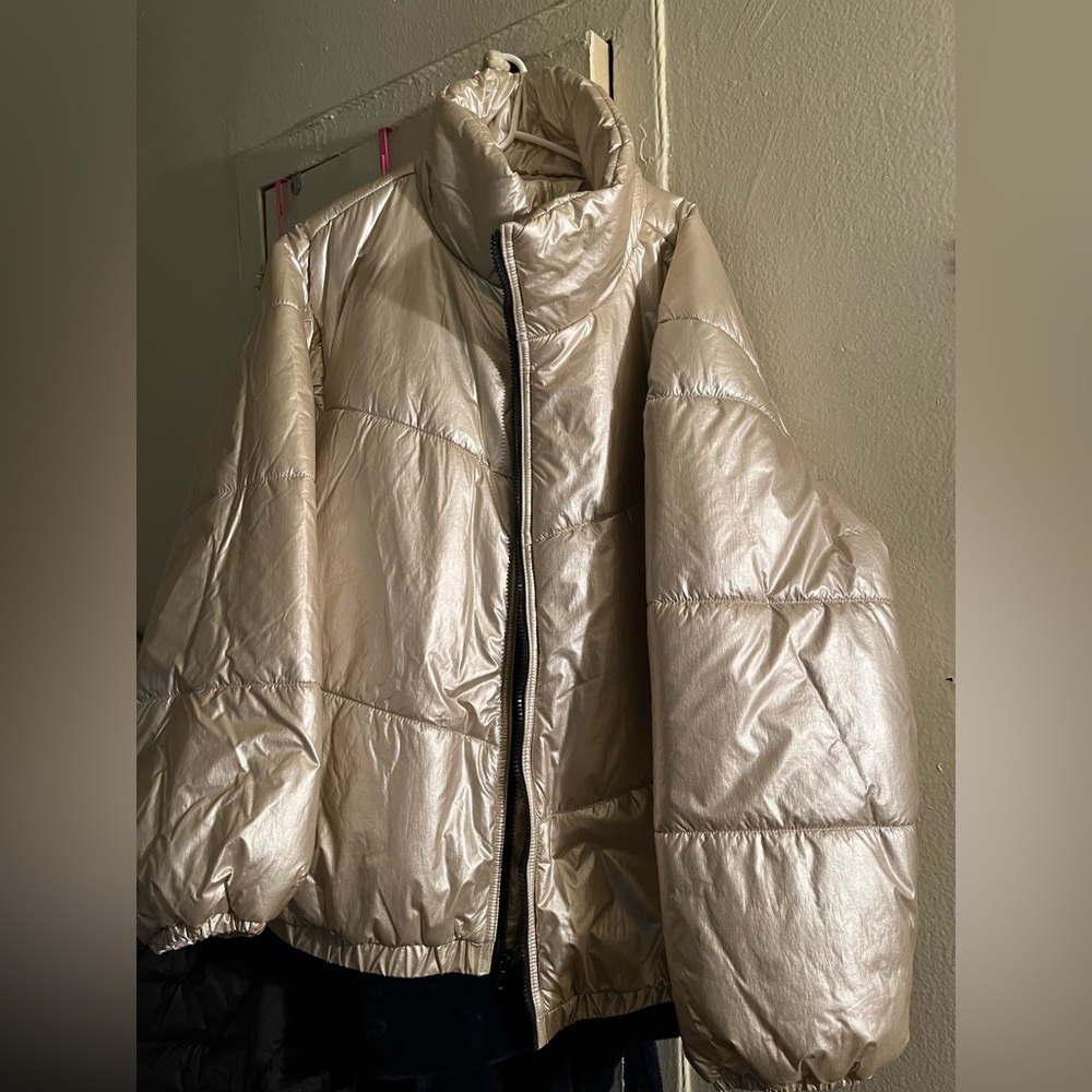Gold Puffer jacket by Wild fable